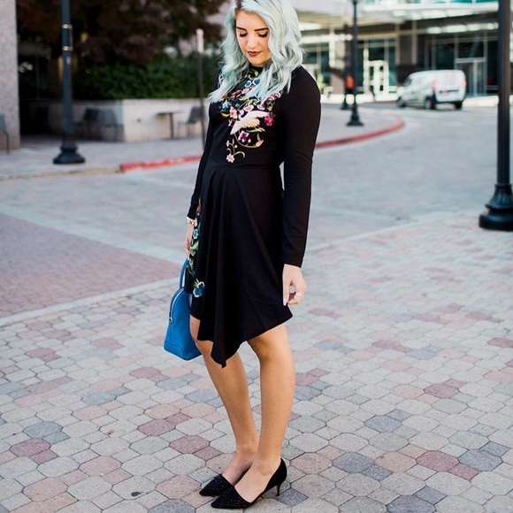 Tall Embroidered Skater Dress - Picture 3 of 8